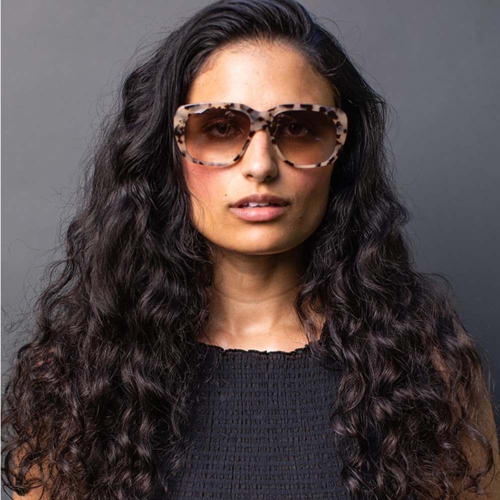 LIKE NEW: KITS x Vasuma Lund Sun Sunglasses in white tortoise.